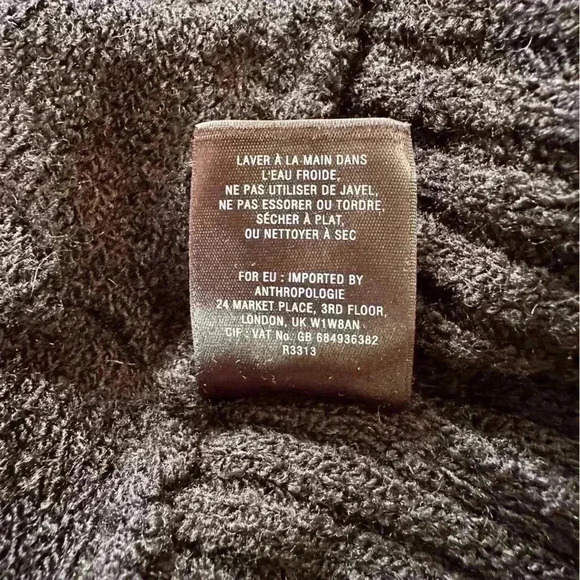 Sparrow Anthropologie Wool Blend Ruffled Black Placket Sweater - Size Small - Picture 7 of 8